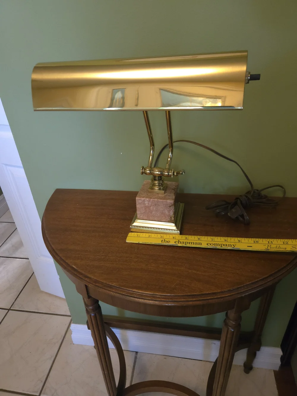 Vintage House of Troy Brass Piano Desk Lamp Marble Base Adjustable Light P10-101